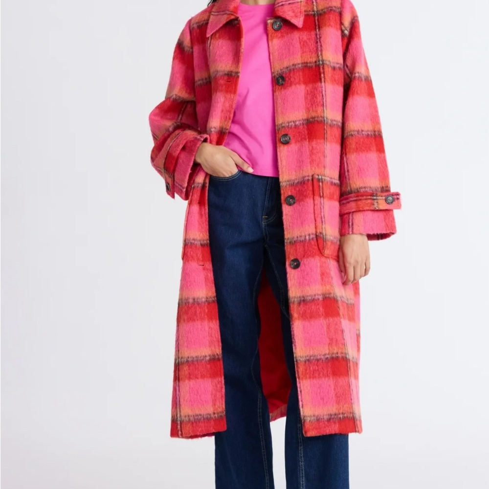 Plaid Pink Coat